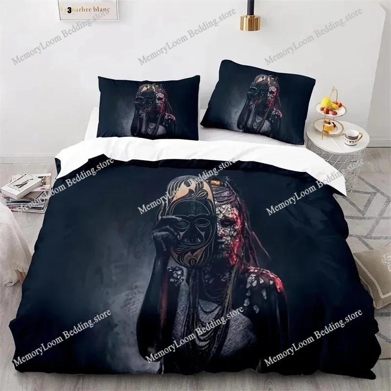 3D Print Colorful Horror Theme Spooky Bedding Set Boys Twin-Queen-King Size Duvet Cover Pillowcase Bed Kids Adult Soft Cozy