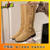 Temperament thin boots autumn and winter new but knee boots Martin boots non-slip thick heel solid color foot boots