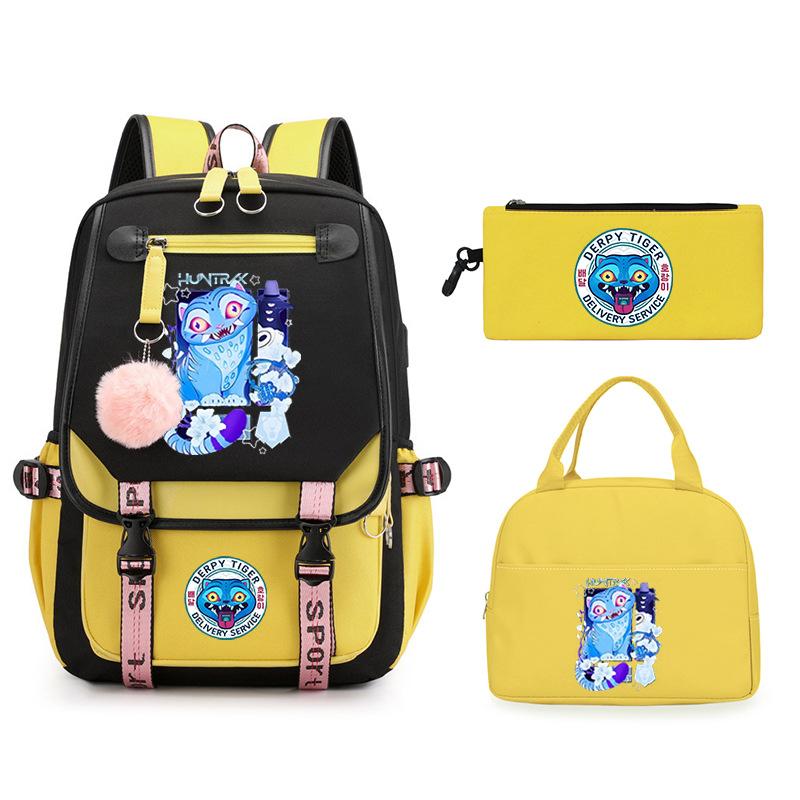 The Witch Hunter Girl Group Has the Same Peripheral Cartoon Korean Version Schoolbag Set, Cross-border Campus Trend, Primary and Secondary School