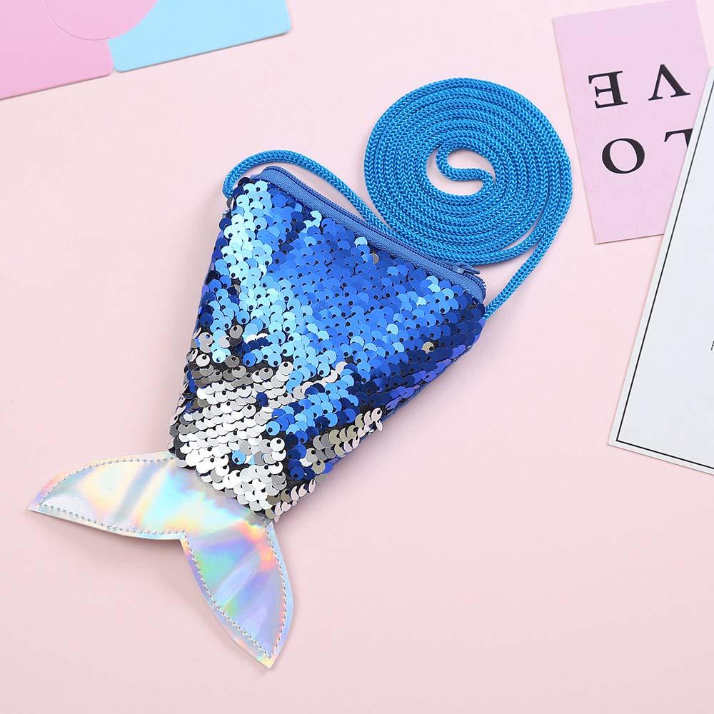 Money Pouch Mermaid Tail Sequin Coin Purse Fish Tail Storage Girls Sequin Crossbody Bag Card Holder Protective Case
