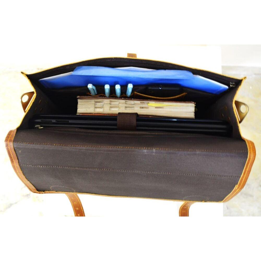 Мужская сумка-мессенджер из натуральной коричневой кожи из натуральной винтажной сумки — фото 5