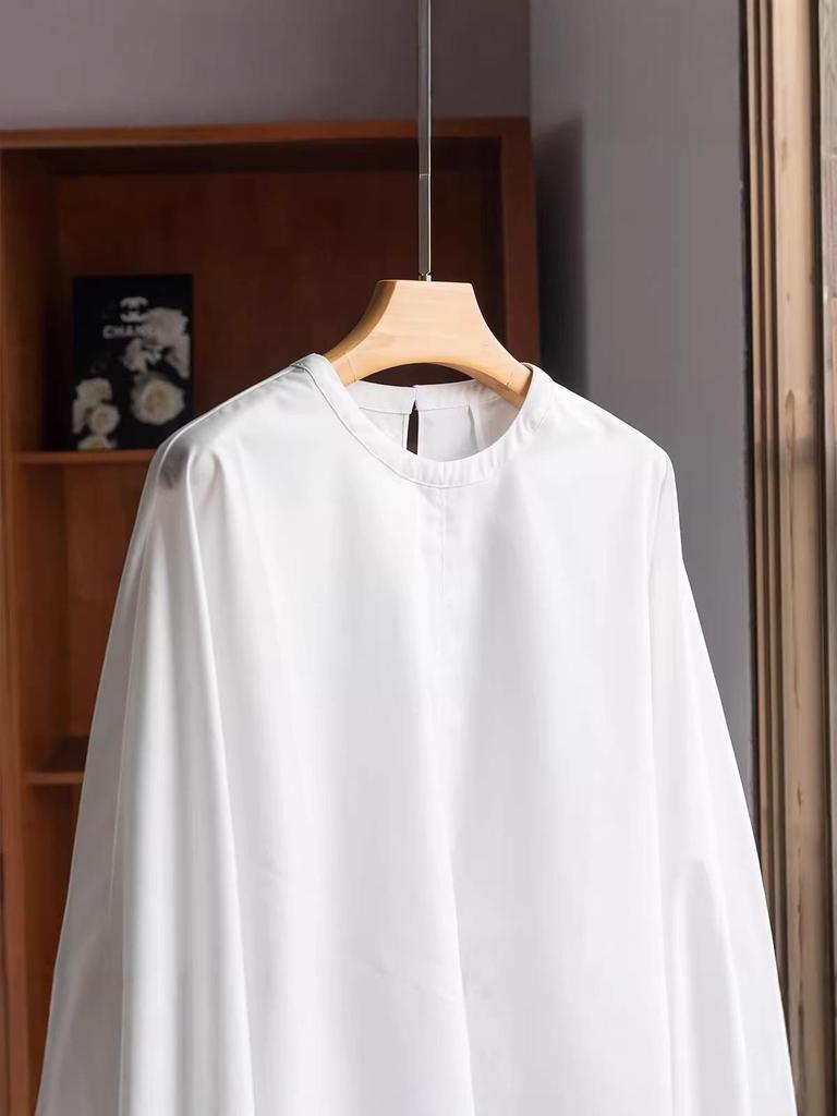 Women's French-Style Lantern Sleeve Shirt: Spring/Autumn Wrinkle-Resistant, Versatile High-End Feel