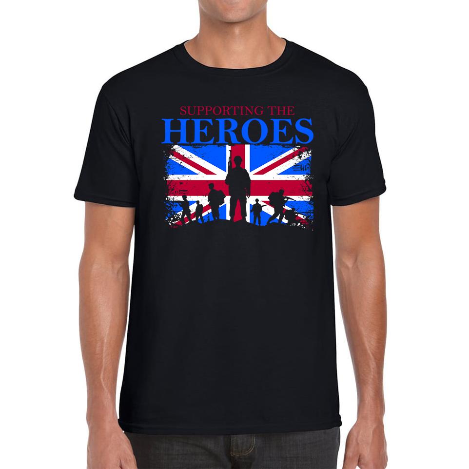 

Supporting The Heroes British Veteran Unisex Mens T Shirt Womens Tops Tees S