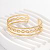Hypoallergenic Waterproof Minimalist Geometric Chain Open Bracelet Women's Simple Personality Exquisite C-shaped Stainless