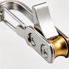 Outdoor Rope Manager Roller Tightening Tool for Hiking and Picnics, with Spring-Gate Clip and Grooved Guide Wheel for Securing and Managing Cord