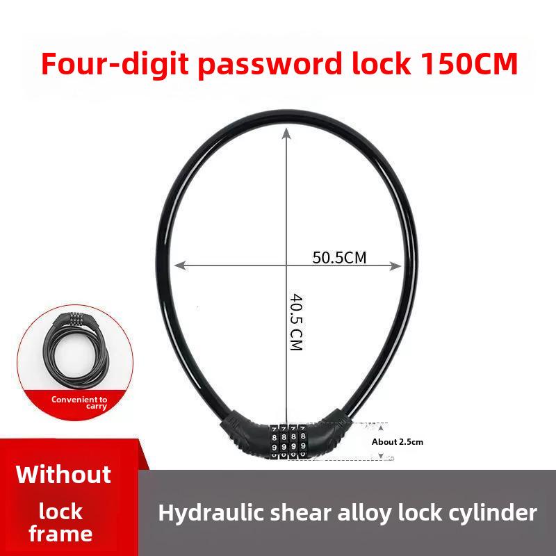 Přenosný zámek s heslem proti krádeži pro kola a elektromobily - silné ocelové lano