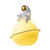 Astronaut Night Light Planet Lamp: Luminous Moon Ornament for Bedroom Decor, Gift, or Souvenir with Silk Flower.