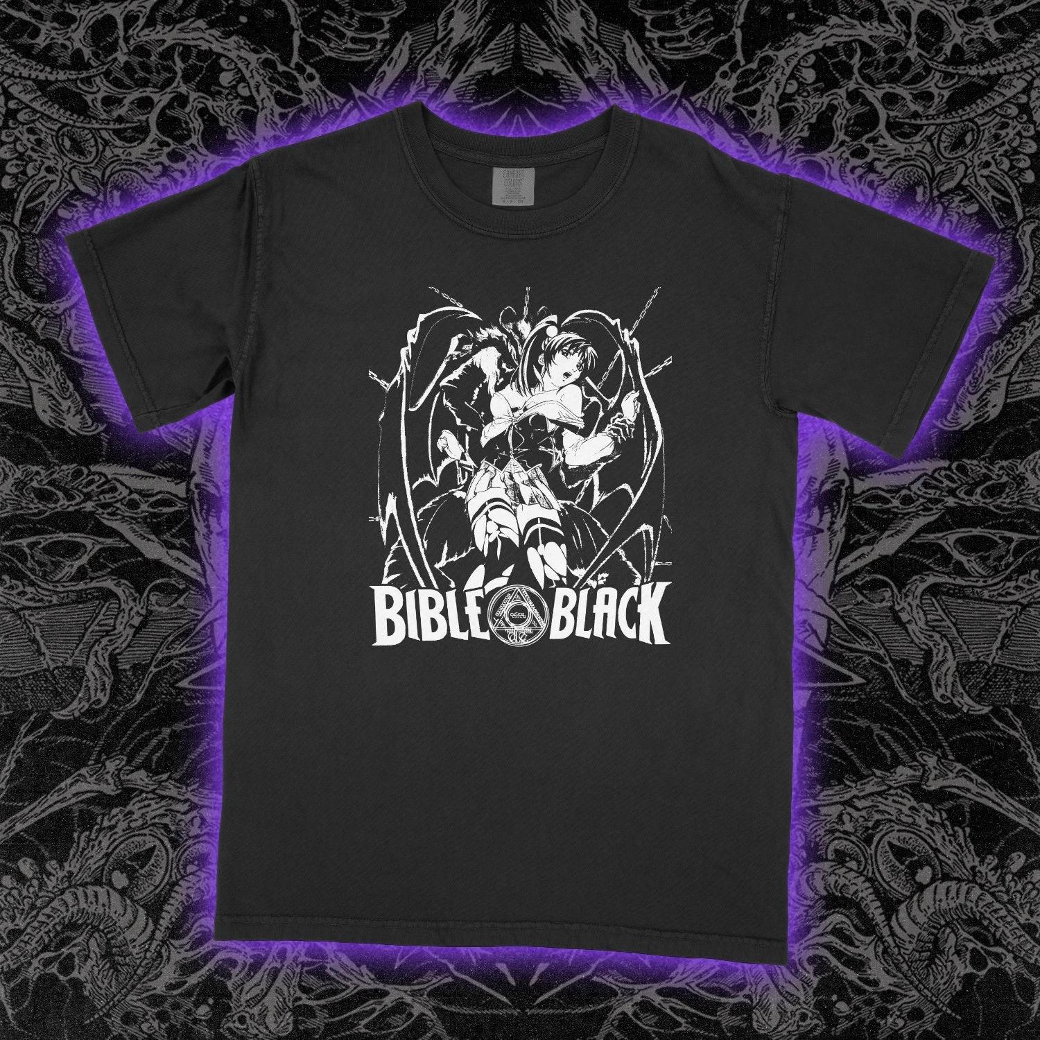 Черная футболка Bible Black Темная аниме-графика Культовая классика Хоррор-вдохновленная Унисекс XXXXL