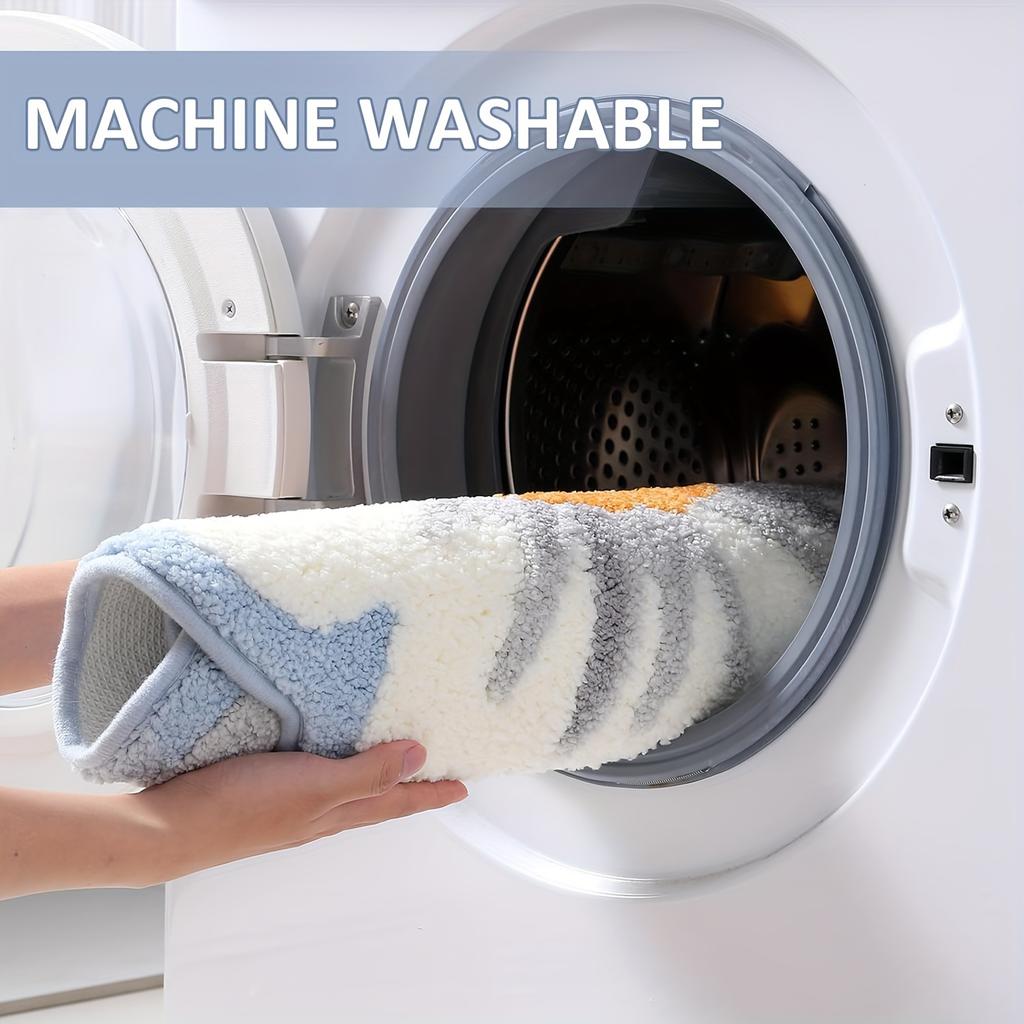 Bathroom Rug Mat, Cute Flower Bath Mat with Soft and Non-Slip, Absorbent Microfiber Bath Rugs, Machine Washable Bath Rug for Toilet Bathtub Kitchen