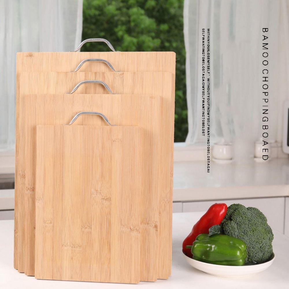 With Handle Bamboo Chopping Board Rectangle Wooden Tray Kitchen Cutting Board Home Use