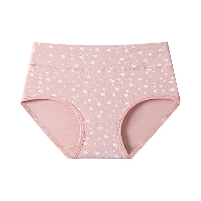 Sous-vêtement pour adolescente grande taille, coton pur antibactérien, taille haute, gainant le ventre, sans coutures, imprimé