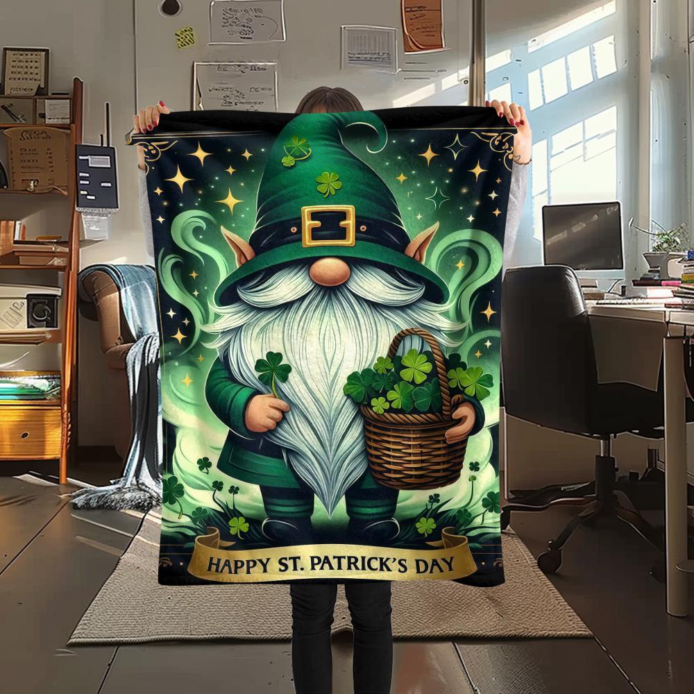 

St.Patrick s Day Green clover Print Flannel Blanket,High quality Comfortable for All Seasons,Home Decor,Warmth and Comfort,Perfect for Christmas Gifts 80cm x 120cm