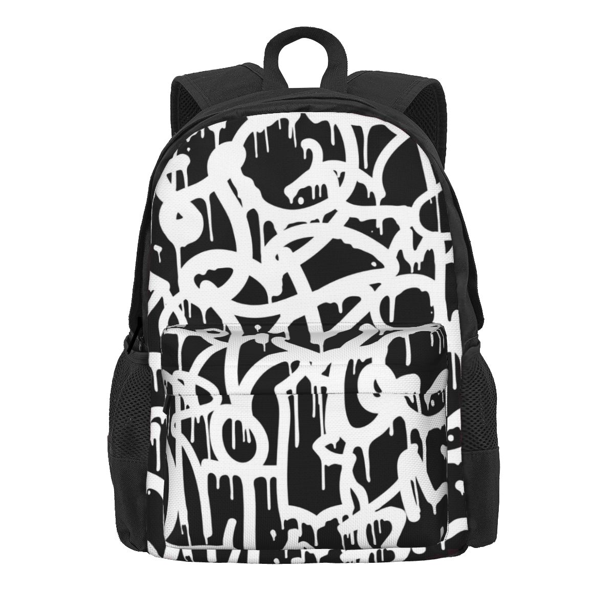 Zwarte en Witte Graffiti Rugzak Abstract Symbool Nieuwigheid Rugzakken Vrouwen Mannen Universiteit Duurzaam Schooltassen Ontwerp Rucksack 36x32x10cm white