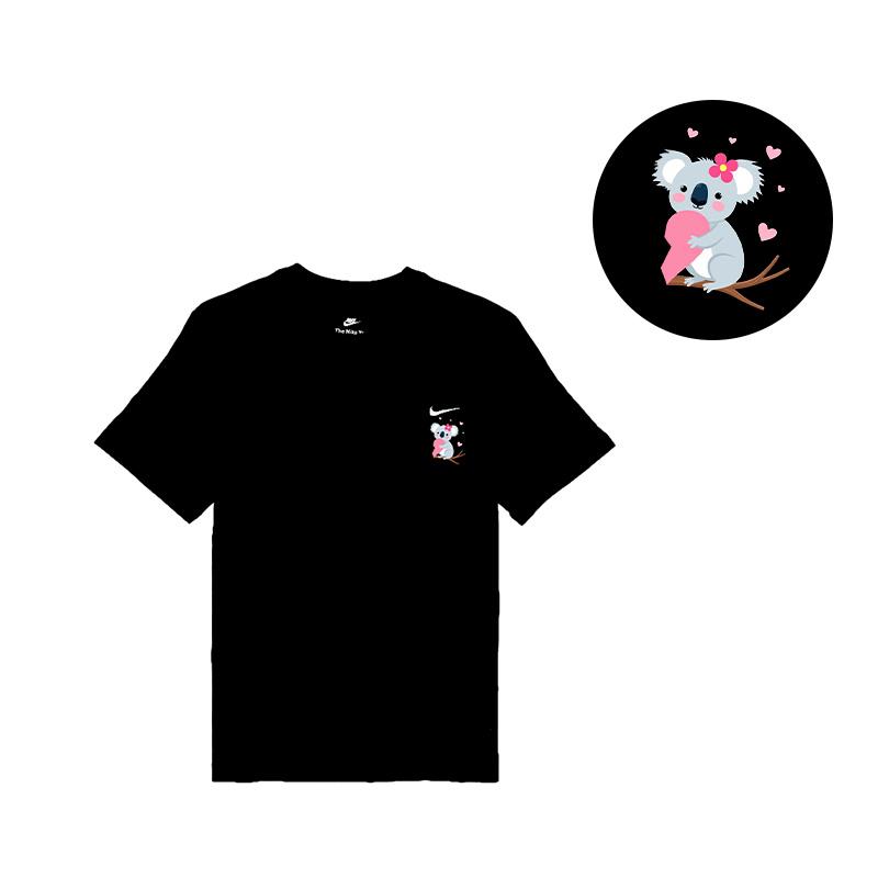 Nike Sportswear Koala Party Outdoor Breathable Embroidered Logo Crew Neck Casual Straight Fit Short Sleeve T-Shirt BV0508-010(TEAM702-BV12)
