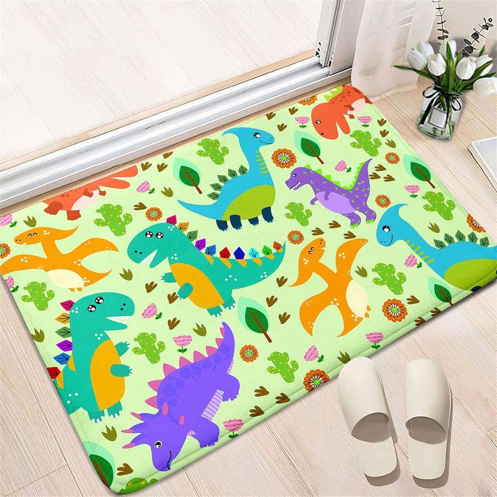 Cartoon Dinosaur Area Rugs Dino Carpet Non Slip Dinosaur Floor Mat for Playroom Classroom Kidroom Decor Children's Crawling Mat