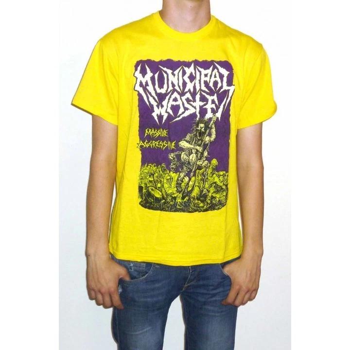

Municipal Waste Massive Aggressive Yellow T-shirt - NEW OFFICIAL fatal feast M