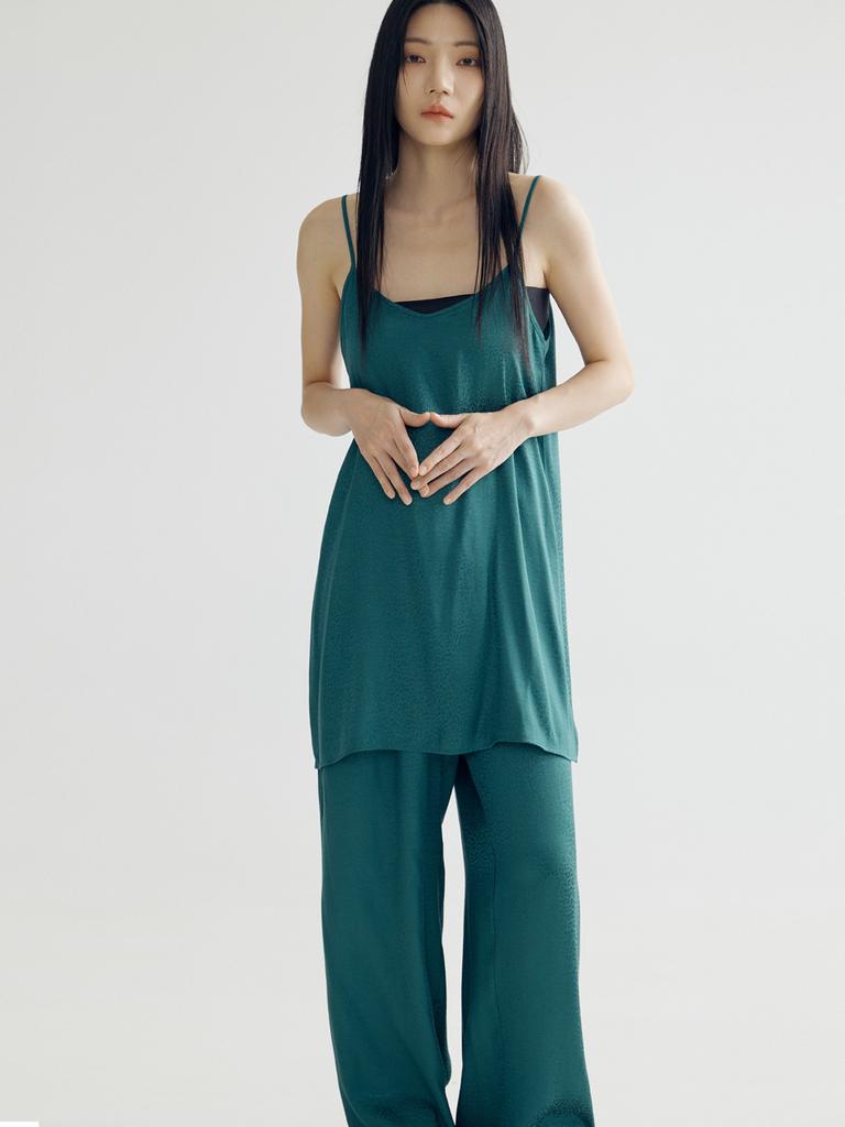 BOMNAL BOUTIQUE Leopard Pants _ Deep Green