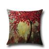 Three-dimensional Oil Painting Trees Flowers Cotton Linen Cushion Pillow Case Car Waist Cushion Cover