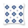 Blue Mandala Flower Geometric Print Pillowcase Living Room Sofa Bedroom Car Office Cushion Cover Home Decoration Ornament