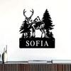 Personalized Sika Deer Metal Sign – Custom Home Number for Hunting Enthusiasts, Outdoor Wildlife Decor