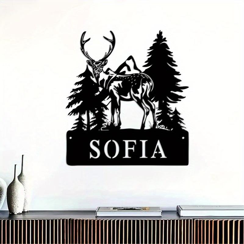 Personalized Sika Deer Metal Sign – Custom Home Number for Hunting Enthusiasts, Outdoor Wildlife Decor