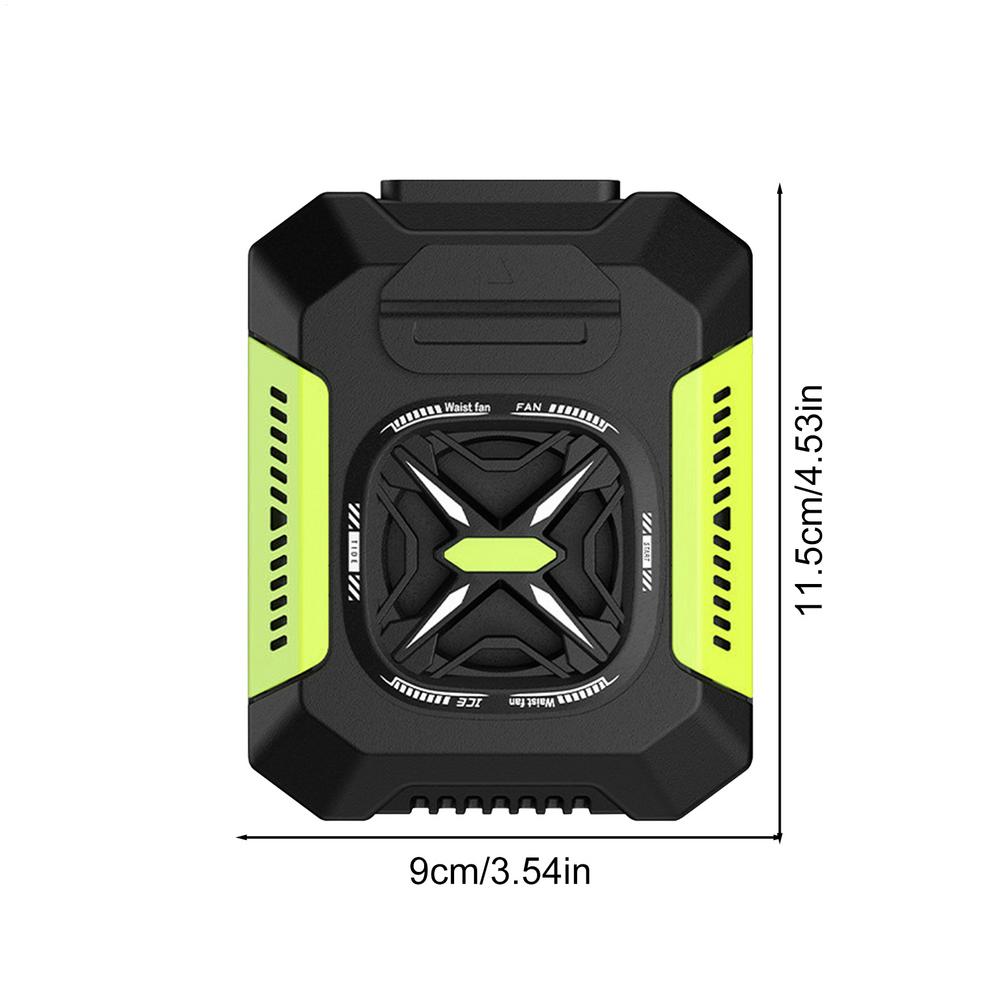 3 Speed Settings 5000mAh Wearable Cooling Device Portable Waist Fan with LED Light for Emergency Outside Hiking Home Camping