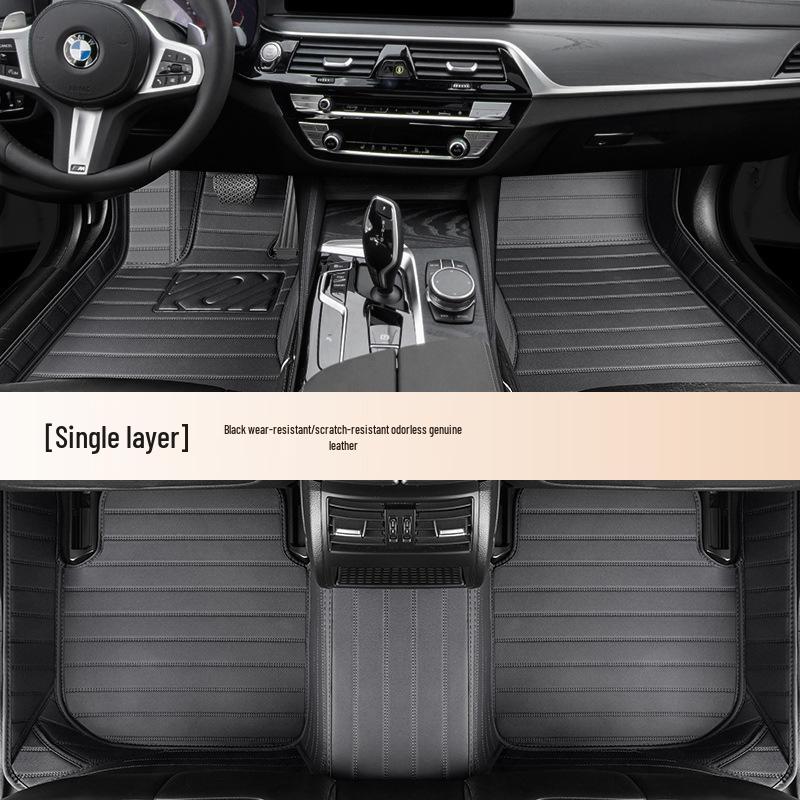 Full Coverage Genuine Leather Starry Sky Car Floor Mats - Double Layered for Thousands of Models
