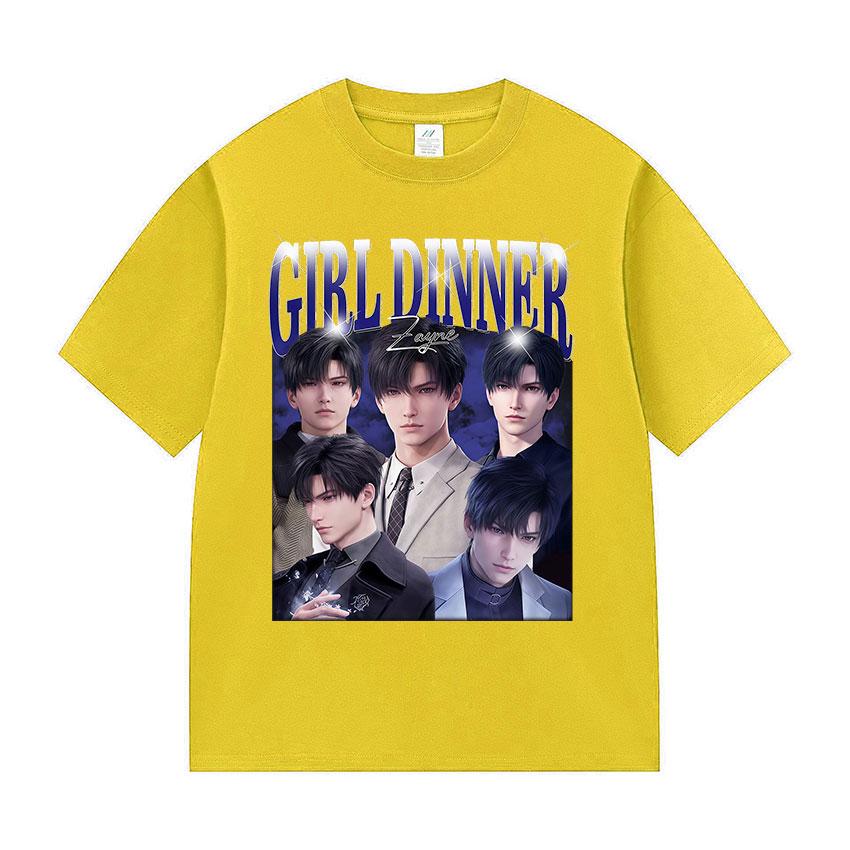 Dívčí večeře Zayne Love a Deepspace Potisk Trička Anime Pánská Dámská Móda O-výstřih Trička Léto Bavlna Krátký Rukáv Tričko