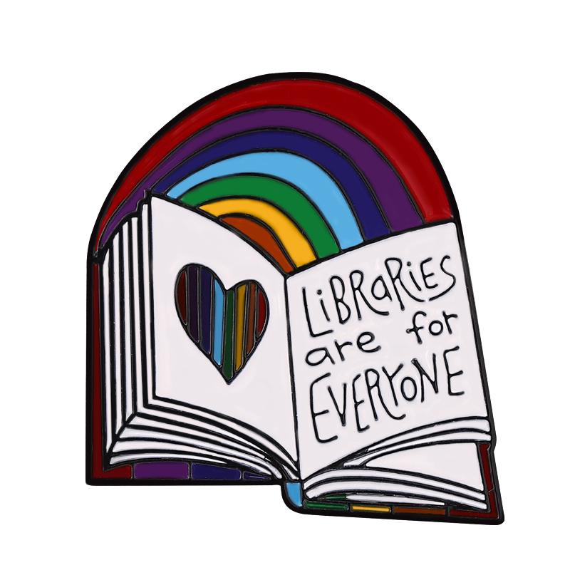 LGBT Pride Enamel Pins Custom Rainbow Book Cats Feather Tooth Heart Shape Brooches Lapel Badges Jewelry Gift for Partner  Lover