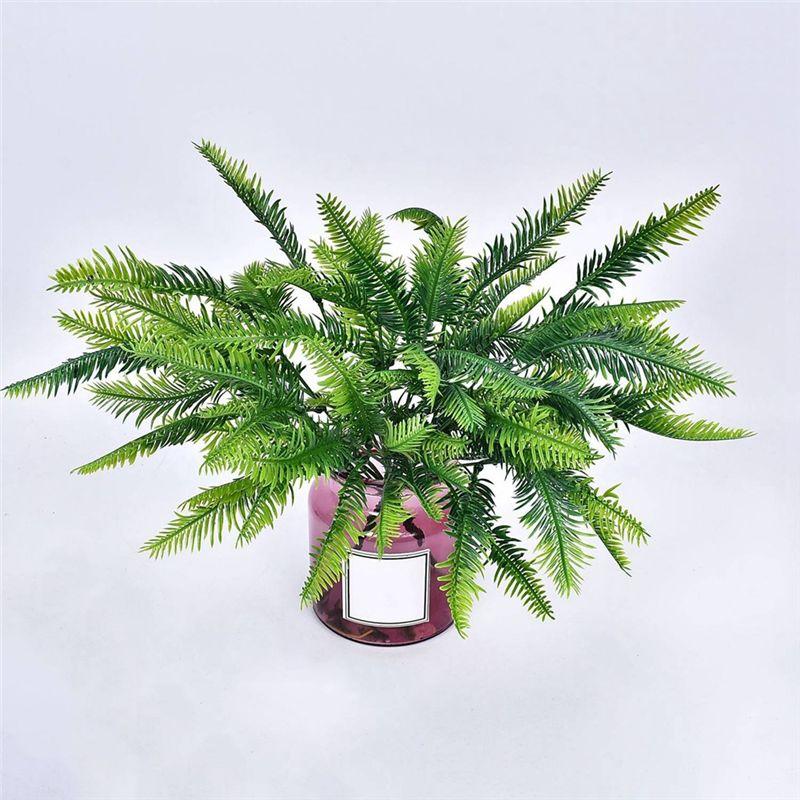A74E-30Pcs Artificial Boston Fern Bush Silk Plant Hanging Fake Greenery Home Decor