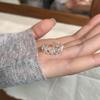 Geometric Floral Lace Adjustable Open Stackable Ring for Women