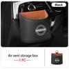 Car Outlet Air Vent Storage Box Water Cup Holder Garbage Can For Nissan Pulsar VSkyline Patrol Navara Micra X-Trail