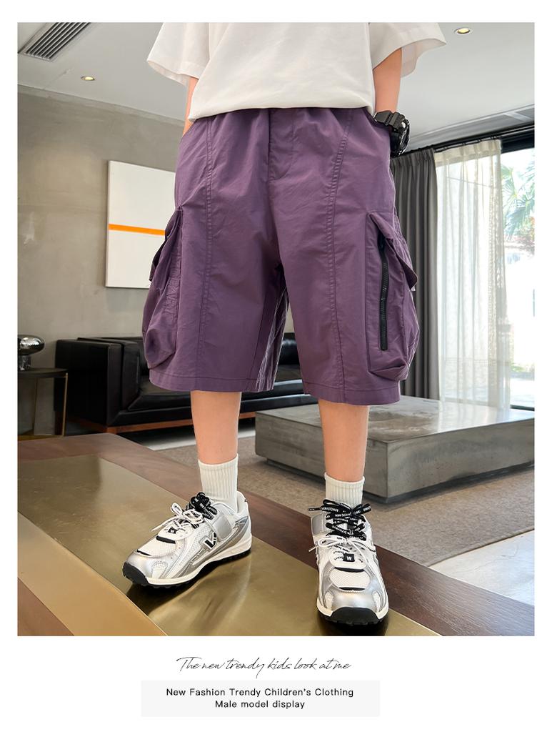 Boys' shorts summer thin 2026 new style big boys' summer clothes boys' casual loose children's workwear five quarter pants