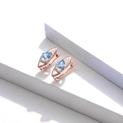 Small White Zircon Stone Clip Earrings for Women Charm Gold Color Luxury Wedding Jewelry
