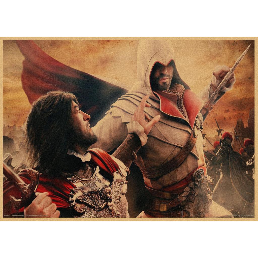 Assassin's Creed Retro Kraft Paper Wall Poster Mural 250