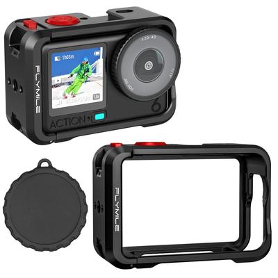 Taoricup DJI Osmo Action 6 Frame Mount Cage Protective Frame Accessory Protective Cover for DJI Osmo Action 6 Action Single Page Black Camera,