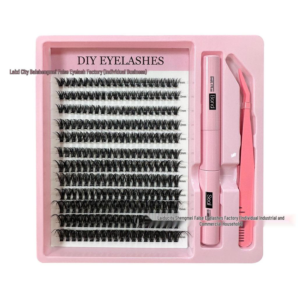 DIY Segmented Cluster Cross Fake Eyelashes - European & American Style