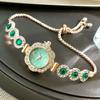 Flower Women Watch Fashion Rhinestone Flower Bracelet Ladies Quartz Wristwatch Student Pull-Out Bracelet Watch