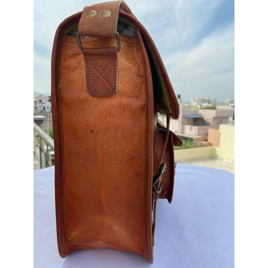 Tasche Echtleder Messenger Schulter Herren Laptop Satchel Handtasche Braun Neu Laptop
