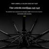 Ten-Rib Automatic Black Glue Sun and Rain Protection Umbrella, Three-Fold Design with Custom Logo Option