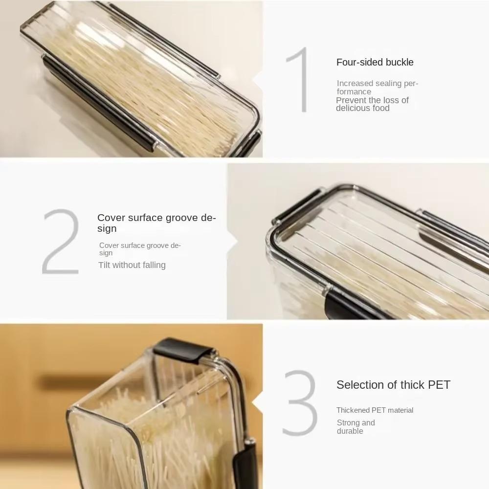 Transparenter Küchen-Vorratsbehälter mit Verschluss, Versiegelte Kühlschrank-Organizerbox, Küchenzubehör