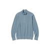 Solid Color Half-Zip Pullover Long Sleeve Stand Collar Knit Sweater Men Sweater Sky-Blue 456316-63