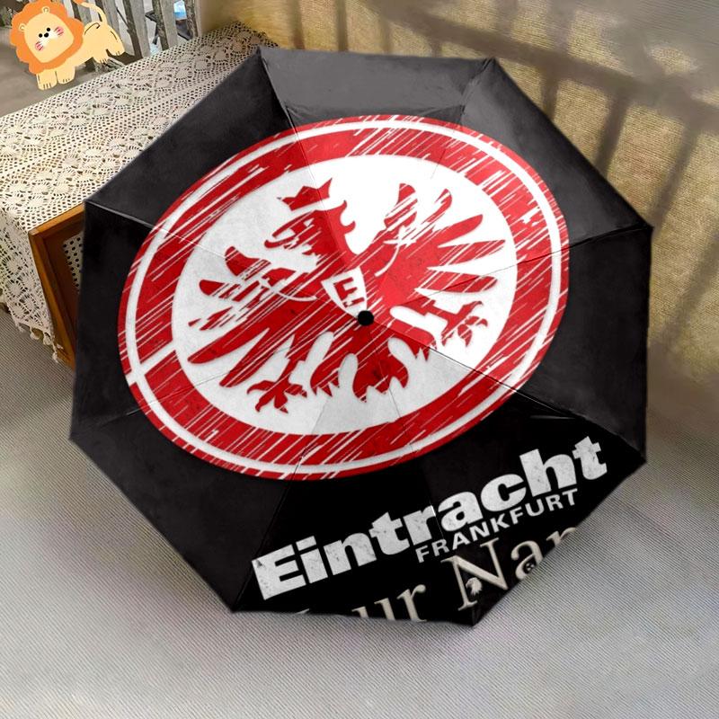 1 PC Automatic Folding Umbrella - Eintracht Frankfurt Custom Name Pattern, Portable & Foldable Design with 8 Ribs, Christmas Birthday Gifts