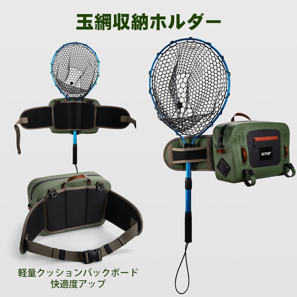 Goture Fishing Bag, 10L Large Capacity, IPX8 Waterproof, 840D TPU Material, Ultra-Lightweight, Fly Fishing Tackle Bag, Multi-functional, Portable, Com