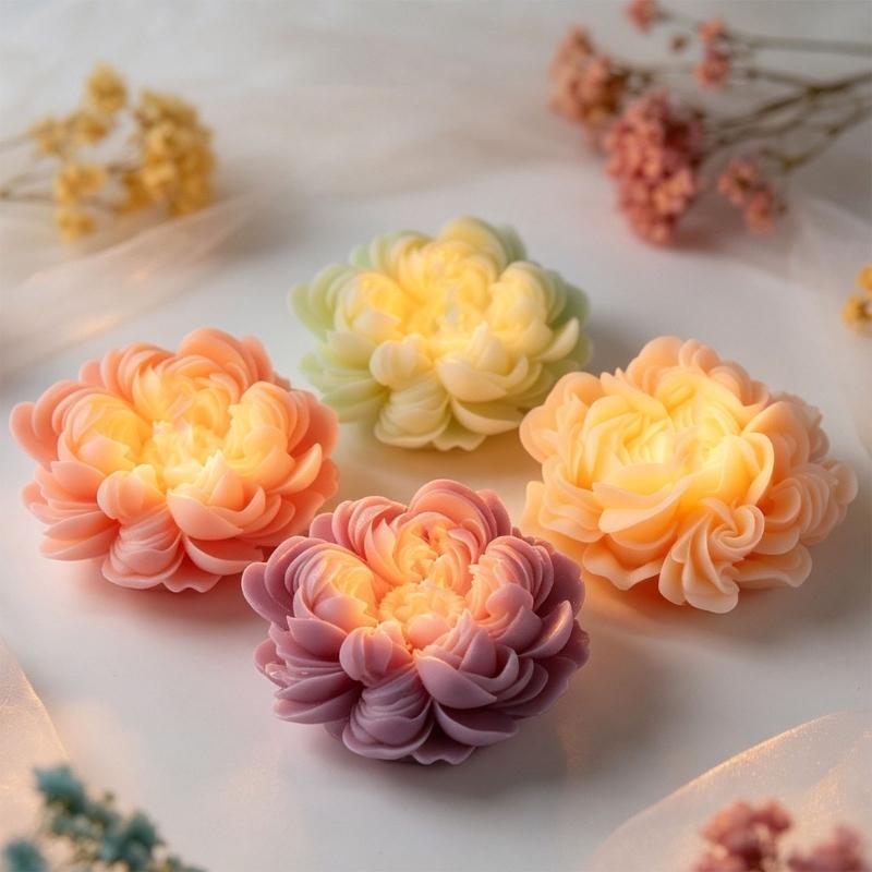 3D Ranunculus Flower Silicone Mould Food Grade Silicone for Handmade Candle Soap Making Chocolate Baking Resin Casting