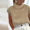 Women Blouse Solid Color Hollow Top Casual Stand Collar Cotton Linen Blouses Ladies Lace Patchwork Breathable Shirt