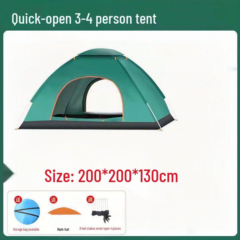 Waterproof Automatic Folding Camping Tent for 1-2 Persons with Sun Protection & Mosquito Repellent