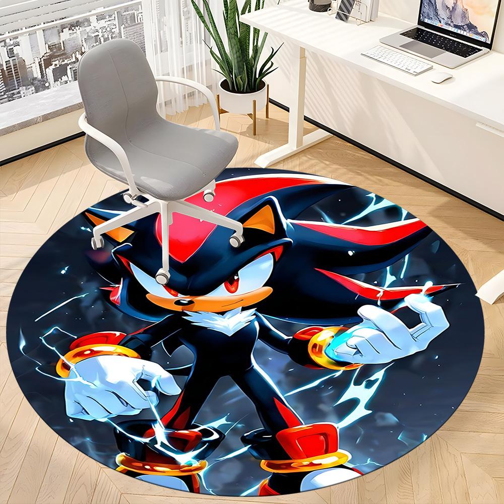1pc Shadow Sonic Office Round Area Rug, Under Office Chairs Bedroom Living Room Home Decor a1022351