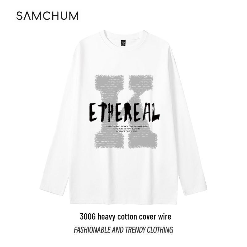 

25 Утепленных футболок с коротким рукавом 300 г для мальчиков - С длинным рукавом, Оригинальный американский бренд уличной моды, Нижнее белье 2XL белый