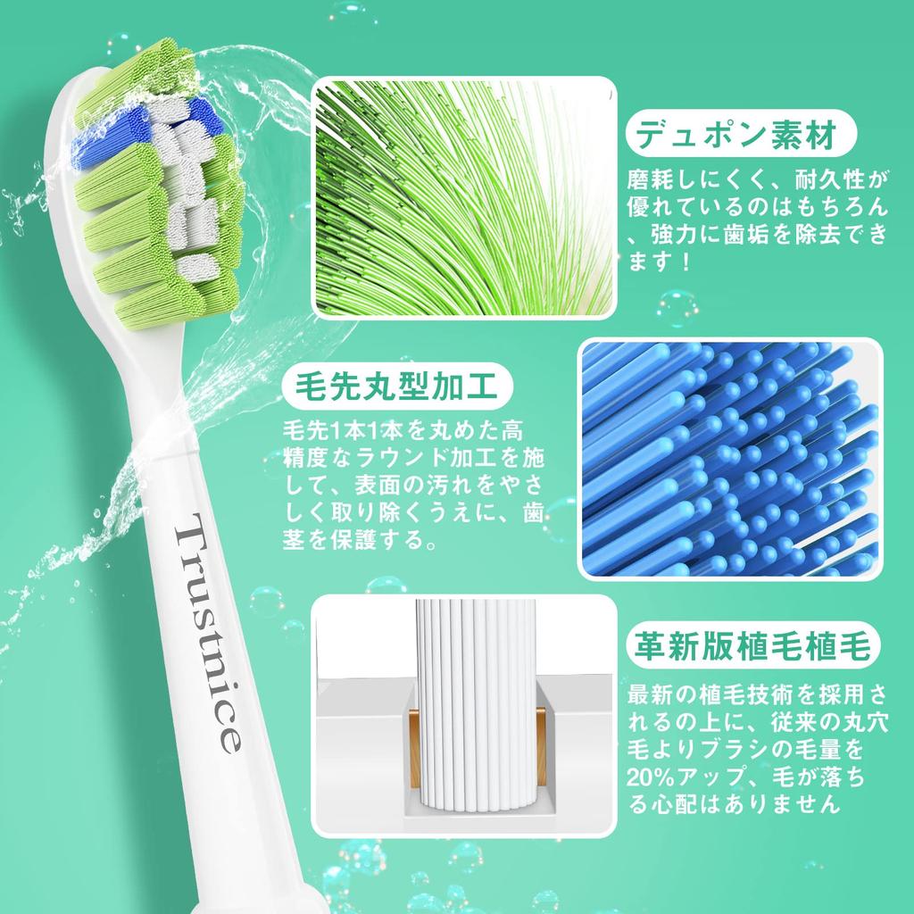Trustnice Electric Toothbrush Replacement Compatible with Philips Diamond Clean Plaque Removal Replacement Brushes with Hygiene Covers for Home and